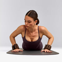 SoftMotion™ Strappy Vest with Built in Bra Shelf with Grey Logo | Dark Umber Brown