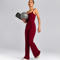 SoftMotion™ Strappy Vest with Built in Bra Shelf with Grey Logo | Ruby Red