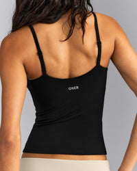 SoftMotion™ Adjustable V Neck Vest with Built in Bra Shelf | Black