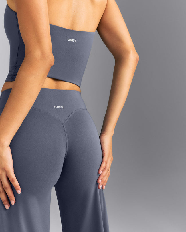 SoftMotion™ Wrap Straight Leg Leggings | Granite Blue