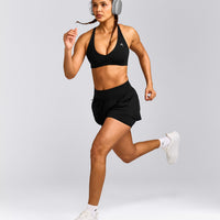 UnifiedMove™ Double Layer Shorts 5" with Reflective Logo | Black