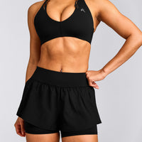 UnifiedMove™ Double Layer Shorts 5" with Reflective Logo | Black