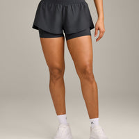 UnifiedMove™ Double Layer Shorts 5" with Reflective Logo | Coal