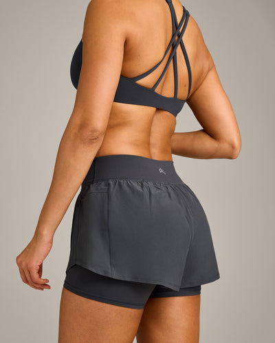 UnifiedMove™ Double Layer Shorts 5" with Reflective Logo | Coal