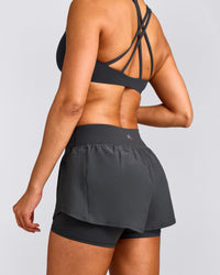 UnifiedMove™ Double Layer Shorts 5" with Reflective Logo | Coal
