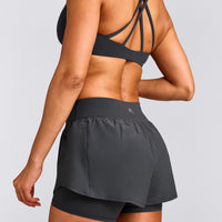 UnifiedMove™ Double Layer Shorts 5" with Reflective Logo | Coal