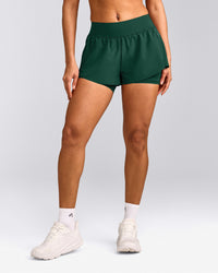 UnifiedMove™ Double Layer Shorts 5" with Reflective Logo | Racing Green
