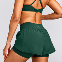 UnifiedMove™ Double Layer Shorts 5" with Reflective Logo | Racing Green