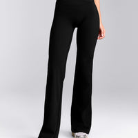 UnifiedMove™ Wrap Flared Bottoms with Reflective Logo | Black