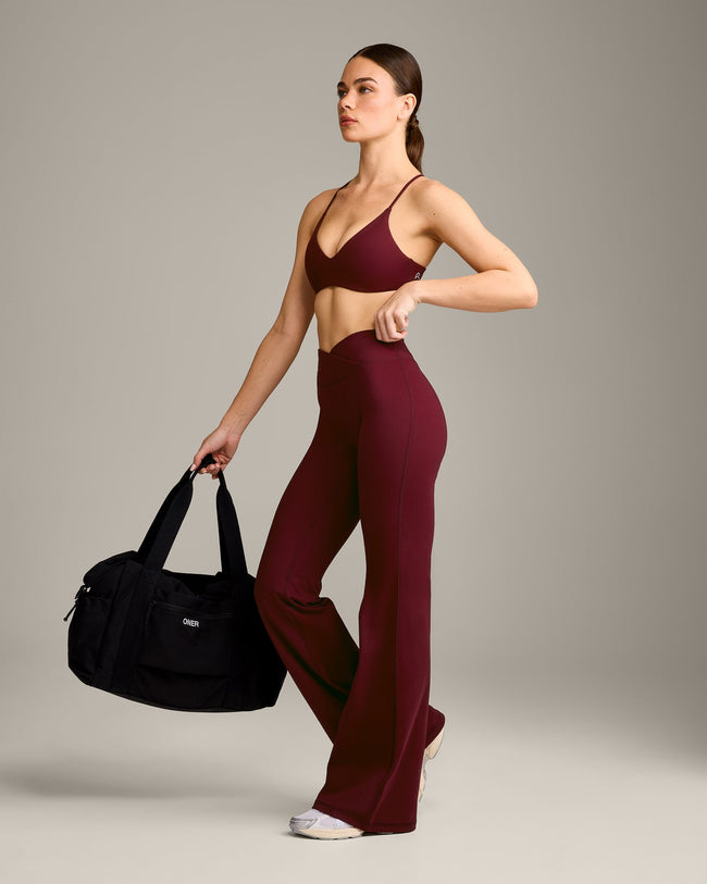 UnifiedMove Wrap Flared Bottoms with Reflective Logo | Rosewood