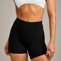 UnifiedMove™ High Waisted Shorts 6" with Reflective Logo | Black