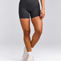 UnifiedMove™ High Waisted Shorts 6" with Reflective Logo | Coal
