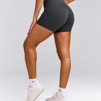 UnifiedMove™ High Waisted Shorts 6" with Reflective Logo | Coal