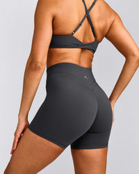 UnifiedMove™ High Waisted Shorts 6" with Reflective Logo | Coal