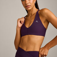 UnifiedMove Micro Bralette with Reflective Logo | Blackberry Purple