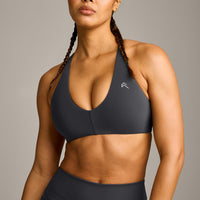 UnifiedMove Micro Bralette with Reflective Logo | Coal