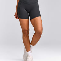 UnifiedMove™ High Waisted Pocket Shorts 6" with Reflective Logo | Coal