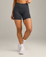 UnifiedMove High Waisted Pocket Shorts 6" with Reflective Logo | Coal