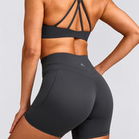 UnifiedMove™ High Waisted Pocket Shorts 6" with Reflective Logo | Coal