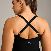 UnifiedMove V Neck Cross Back Vest with Reflective Logo | Black