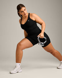 UnifiedMove V Neck Cross Back Vest with Reflective Logo | Black