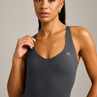 UnifiedMove V Neck Cross Back Vest with Reflective Logo | Coal