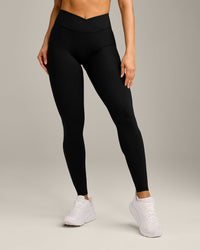 UnifiedMove Wrap Leggings with Reflective Logo | Black