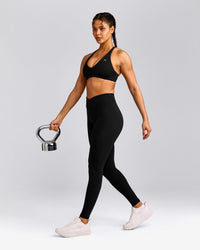 UnifiedMove™ Wrap Leggings with Reflective Logo | Black