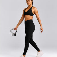 UnifiedMove™ Wrap Leggings with Reflective Logo | Black