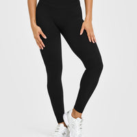UnifiedMove™ High Waisted Leggings White Logo | Black