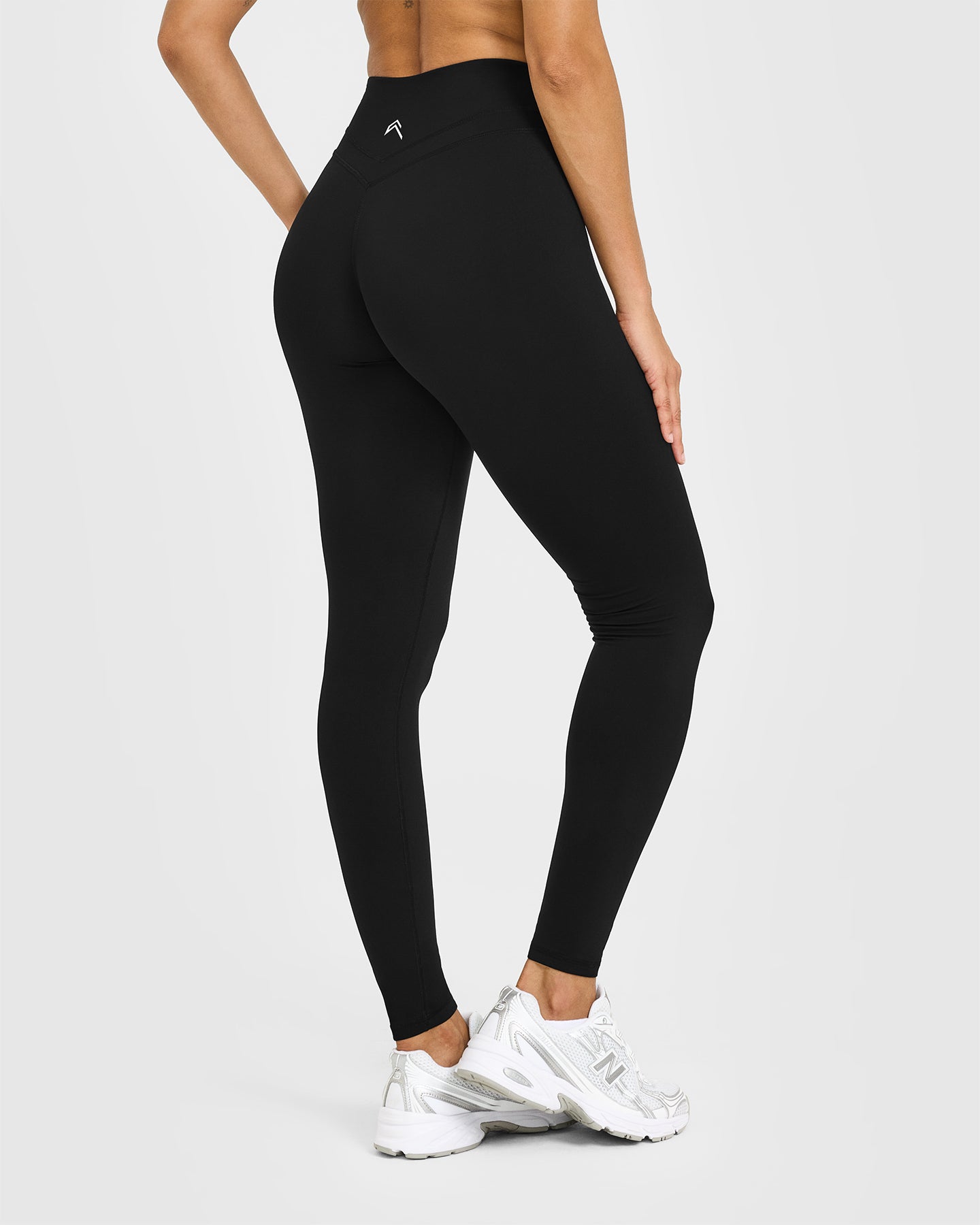 UnifiedMove™ High Waisted Leggings White Logo | Black