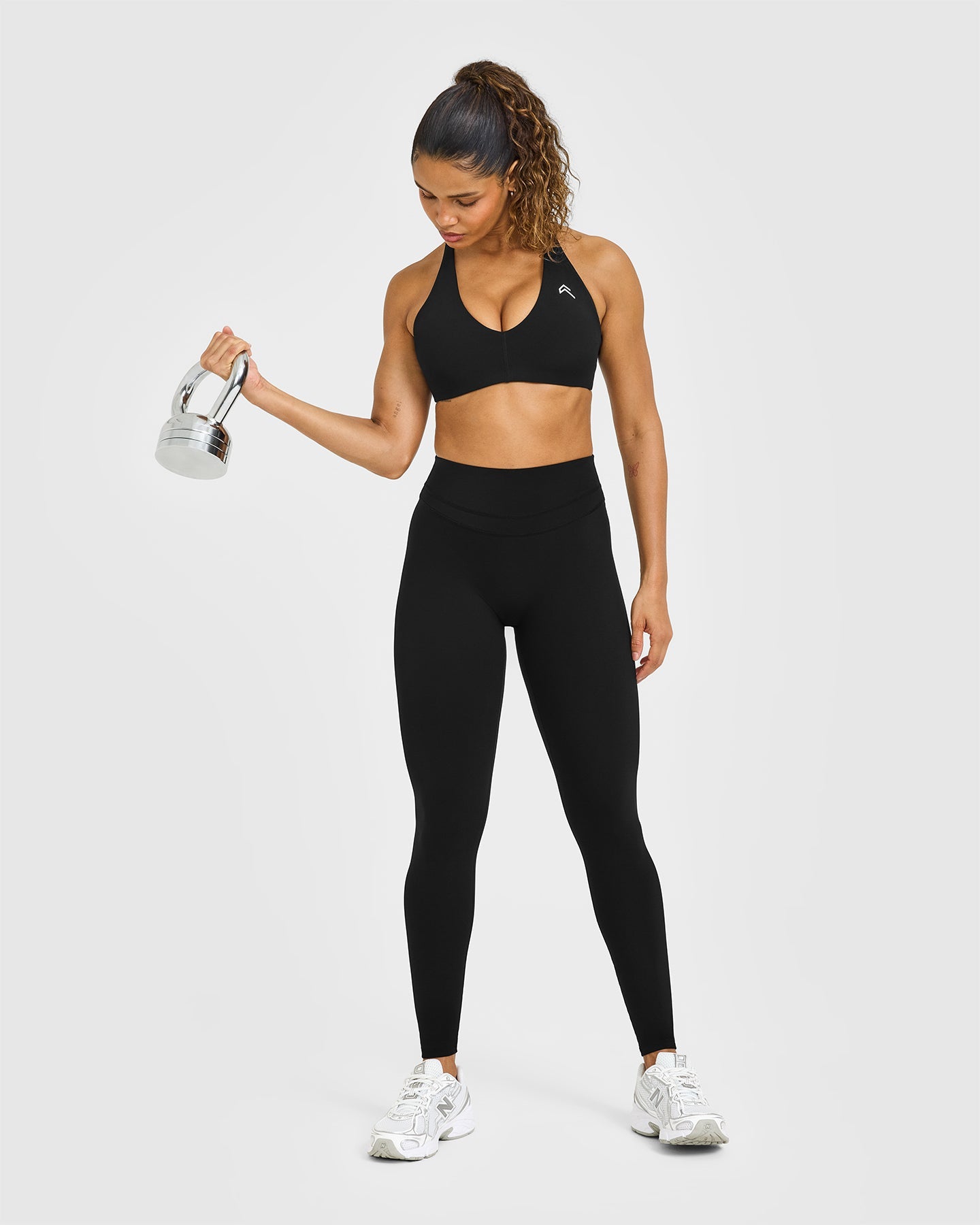 UnifiedMove™ High Waisted Leggings White Logo | Black