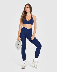 Unified Micro Bralette White Logo | Midnight