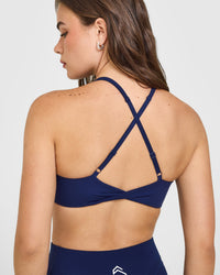 Unified Micro Bralette White Logo | Midnight
