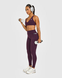Unified High Waisted Pocket Leggings | Blackberry Purple