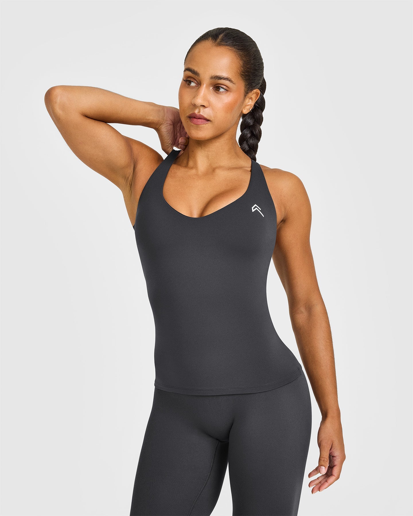 UnifiedMove™ V Neck Cross Back Vest Logo Coal