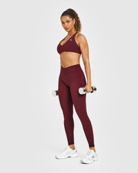 Unified Wrap Leggings White Logo | Rosewood