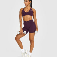 UnifiedMove™ Wrap Shorts White Logo 6" | Blackberry Purple