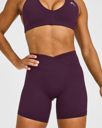 UnifiedMove™ Wrap Shorts White Logo 6" | Blackberry Purple