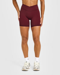 UnifiedMove™ Wrap Shorts White Logo 6" | Rosewood