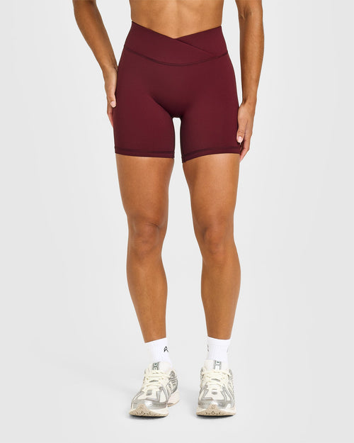 Oner Modal Unified Wrap Shorts White Logo 6" | Rosewood