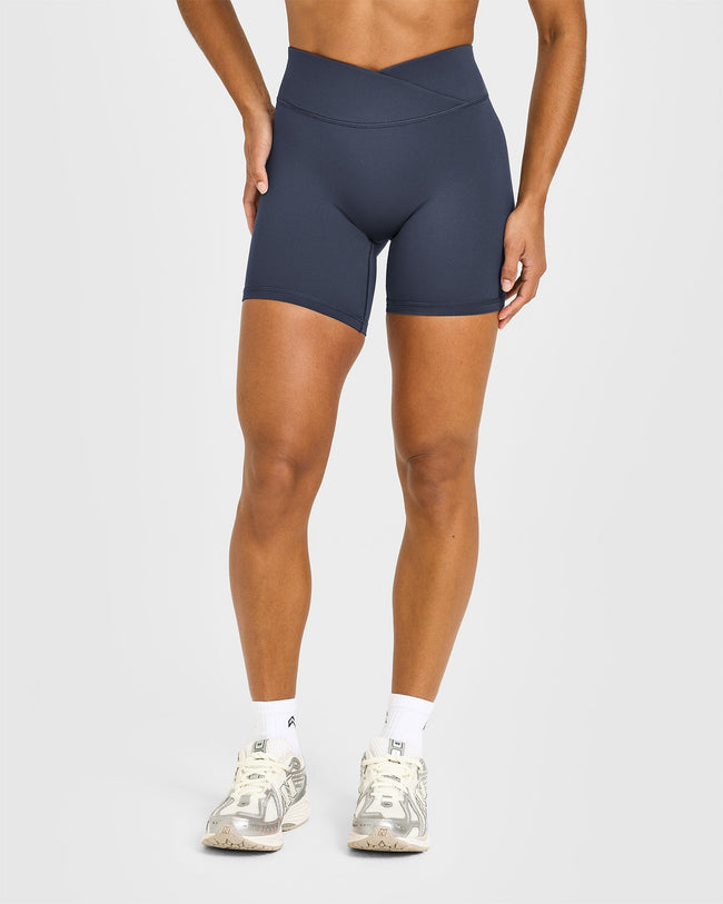 UnifiedMove™ Wrap Shorts White Logo 6" | True Blue