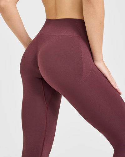 EnhanceLift™ Seamless Leggings with White Logo | Velvet Mocha