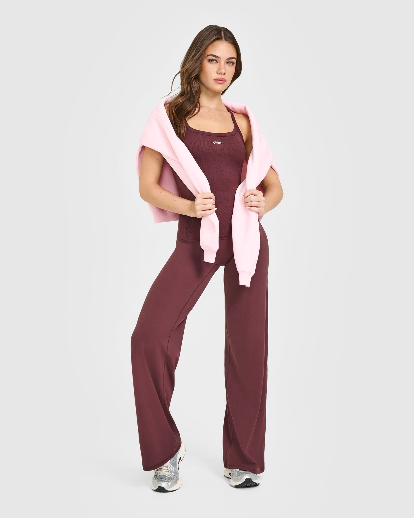 Mellow™ Rib Racer Back Vest with Built in Bra Shelf | Velvet Mocha