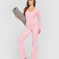 SoftMotion™ Flared Bottoms with White Logo | Cherry Blossom Pink