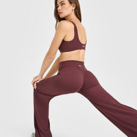 SoftMotion™ Straight Leg Bottoms with White Logo | Velvet Mocha