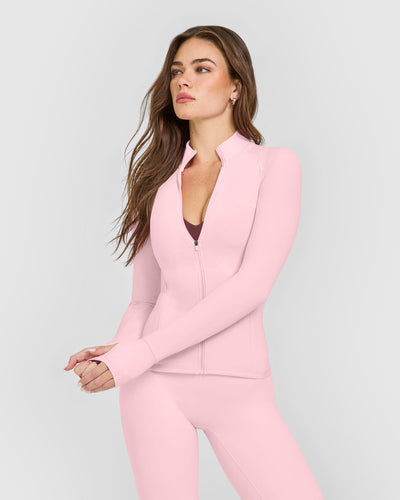 SoftMotion™ Jacket with White Logo | Cherry Blossom Pink