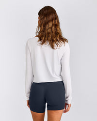 FormeSoft™ Relaxed Slash Neck Long Sleeve Top | White