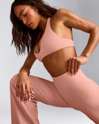 SoftMotion™ Straight Leg Bottoms with Grey Logo | Peach Orange