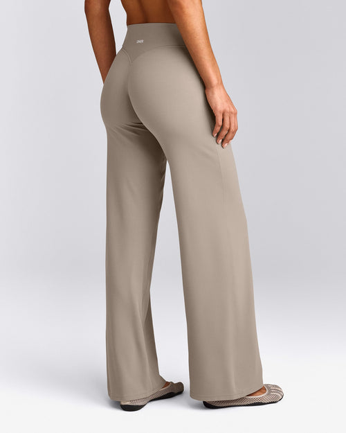 SoftMotion™ Straight Leg Bottoms with White Logo | Warm Sand